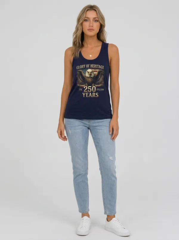 Women's 250th Anniversary USA Eagle Flag Printed Tank Top