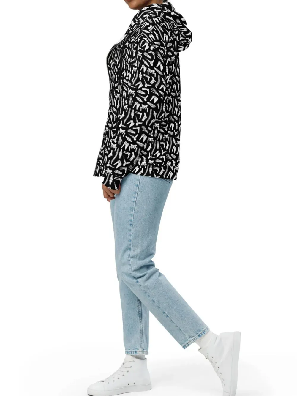 Bone Pattern Casual Hoodie