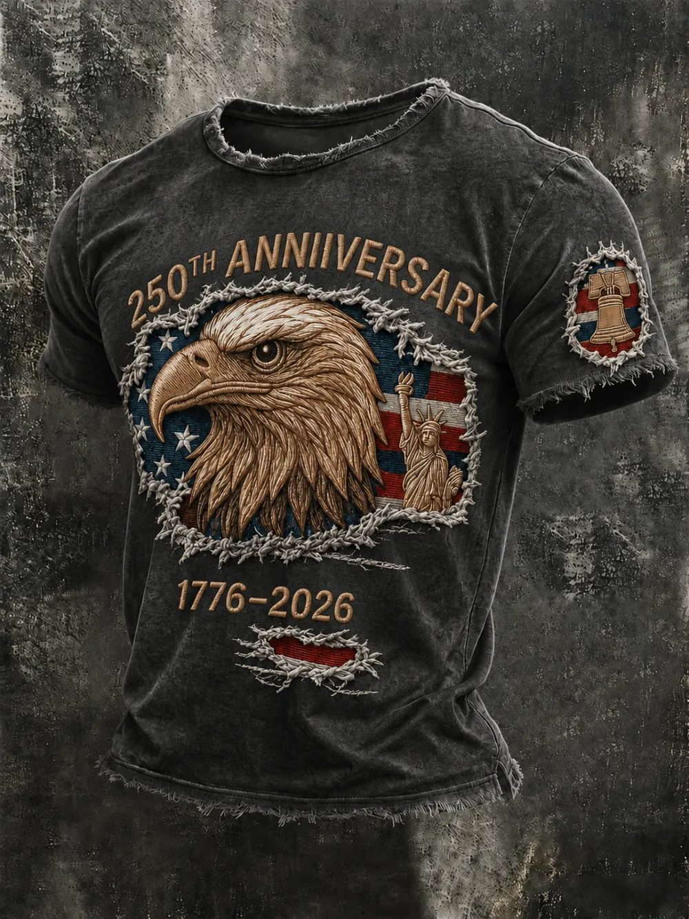 Men'S Vintage American Independence Day Printed T-Shirt