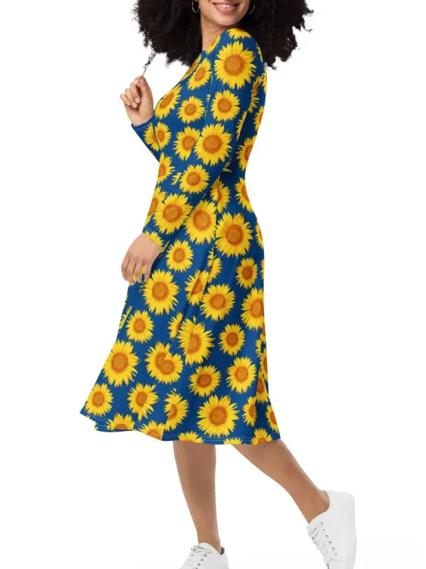 Sunflower Round Neck Dress
