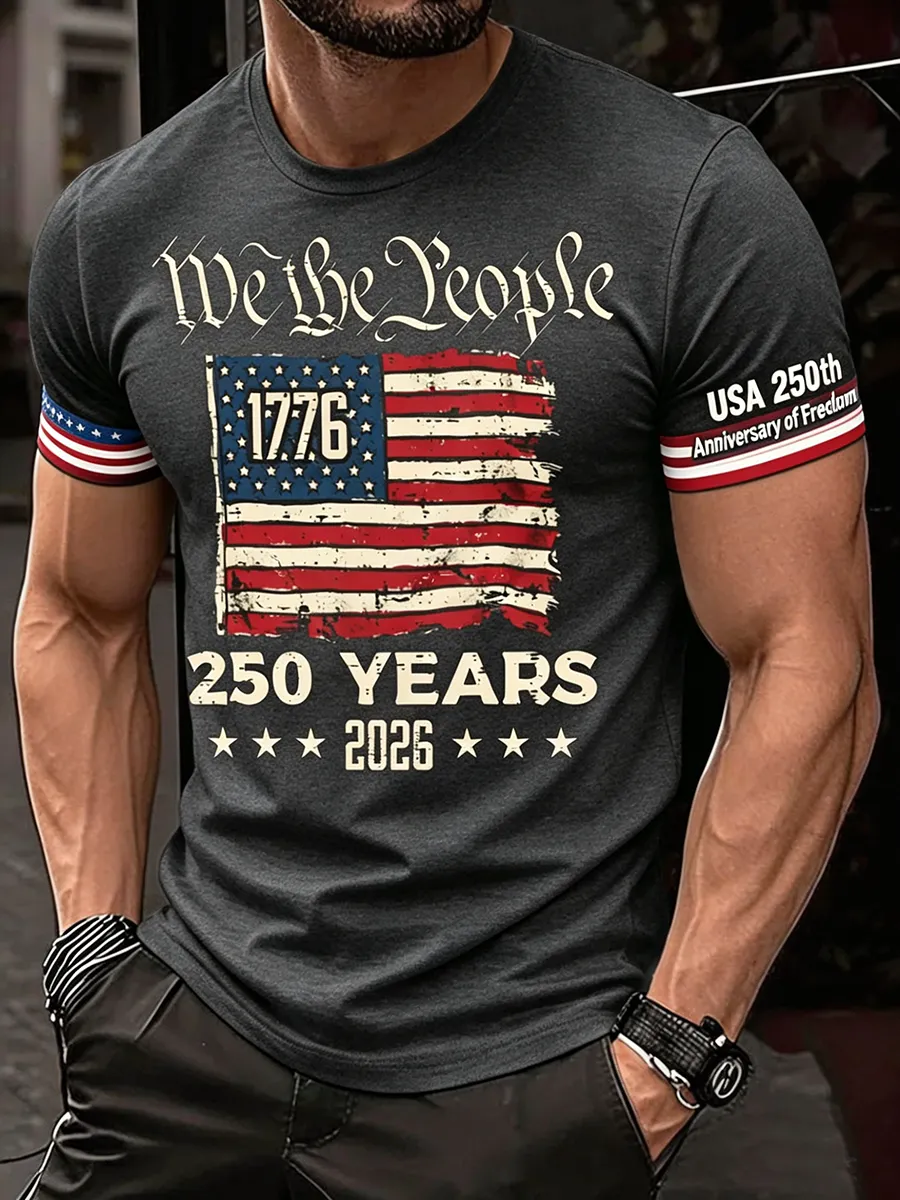 Men's We The People 250 Years USA Flag 1776 T-Shirt