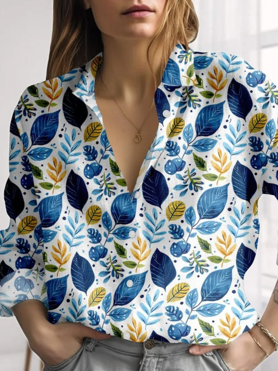 Nature Leaf Print Shirt