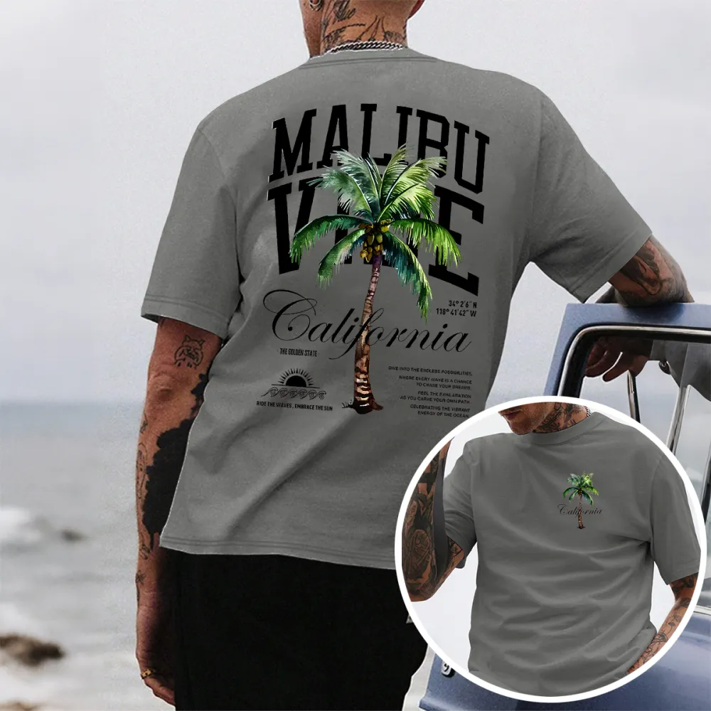Malibu Inspired Tropical Graphic T-Shirt