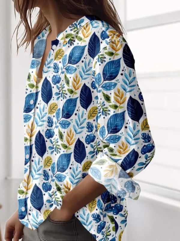 Nature Leaf Print Shirt