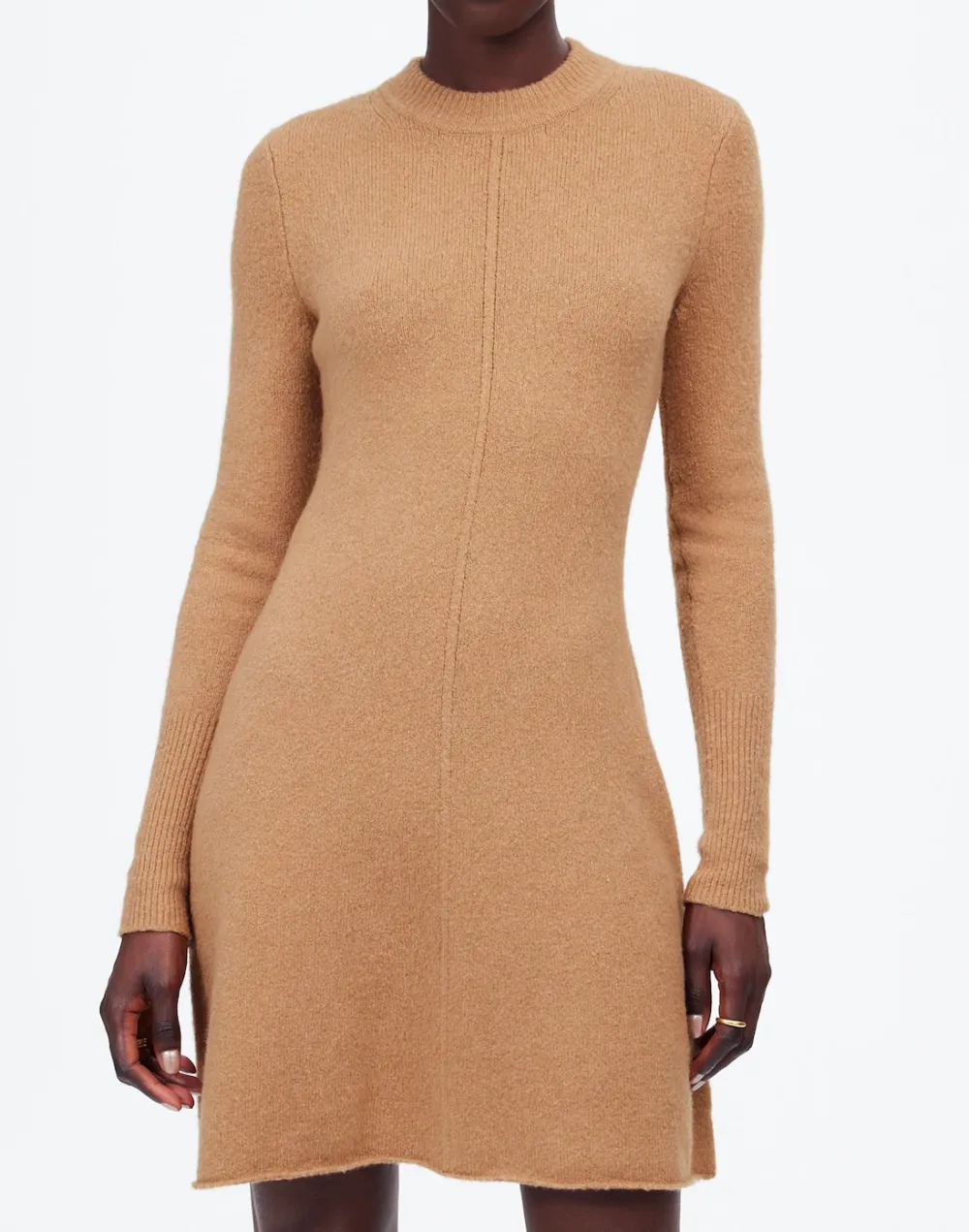 Elegant Crew Neck Sweater Mini Dresses