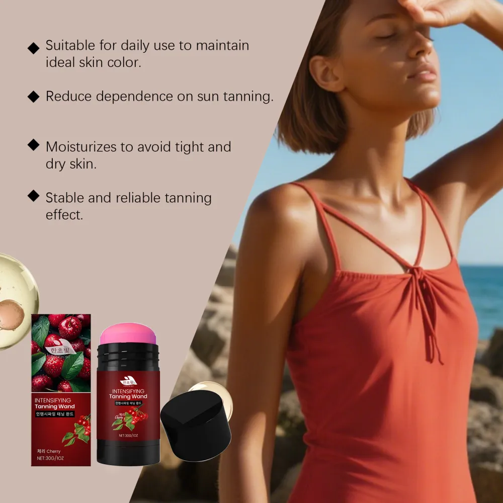 HANCHOBIT Cherry Moisturizing and Tanning Stick - Natural Daily Bronzing and Wheat-colored Luster Moisturizing Applicator Stick-$HT