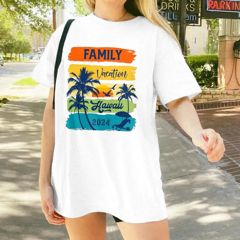 Women's Family Vacation Hawaii Pattern Printed Tee