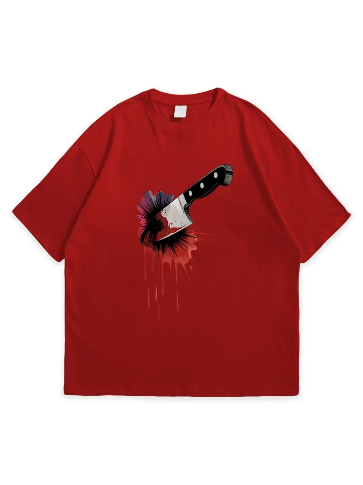 Men'S Halloween Abstract Art  Loose Simple Round Neck  T-Shirt