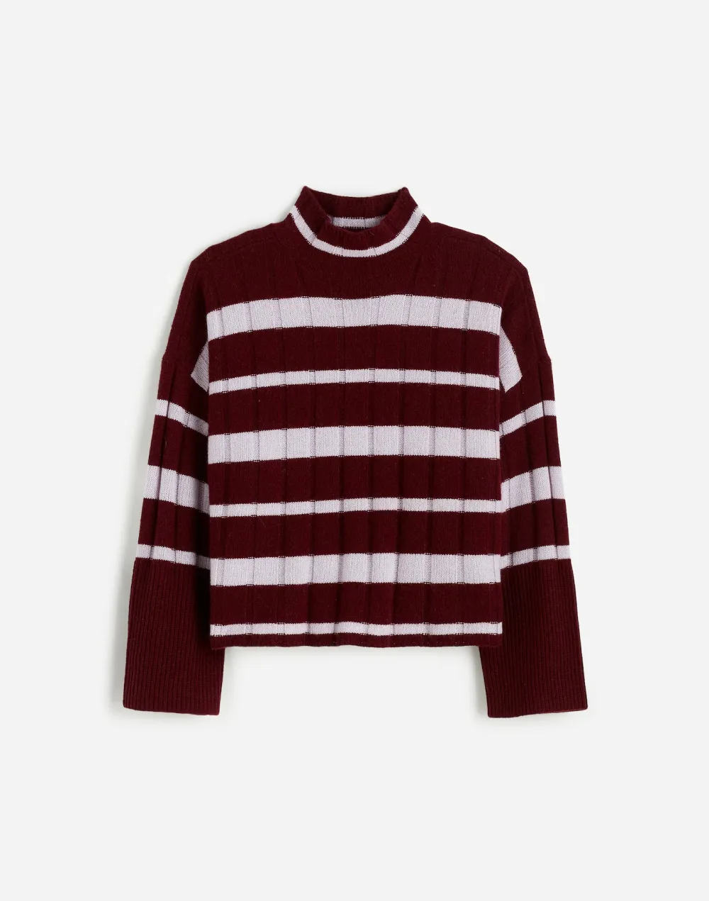 Ribbed Cashmere-Wool Blend Pullover Sweaters
