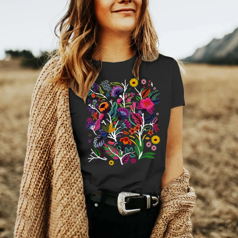 Colorful Wildflower Patterned T-Shirts