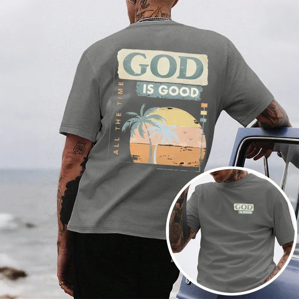 Tropical Sunset Faith Themed Graphic T-Shirt