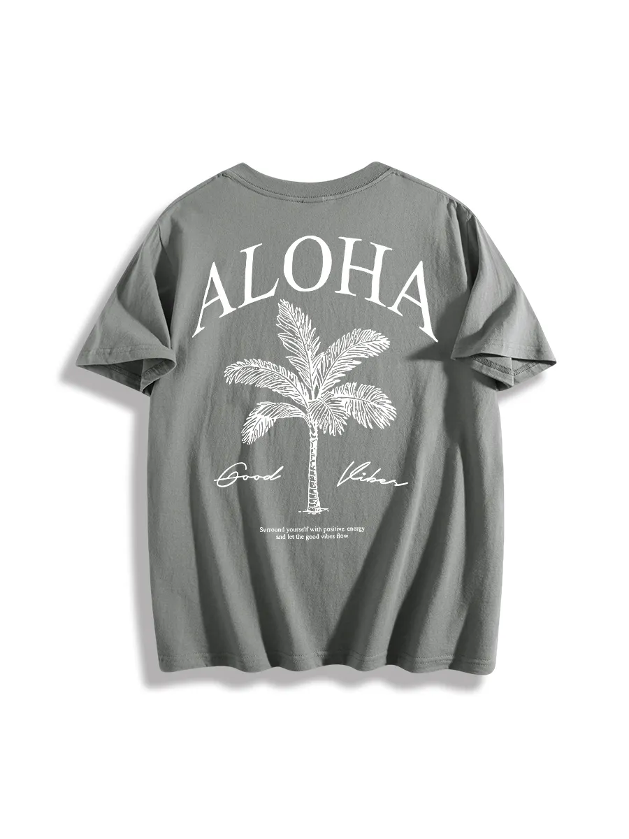 Coconut Tree Print Multi-Color Short Sleeves