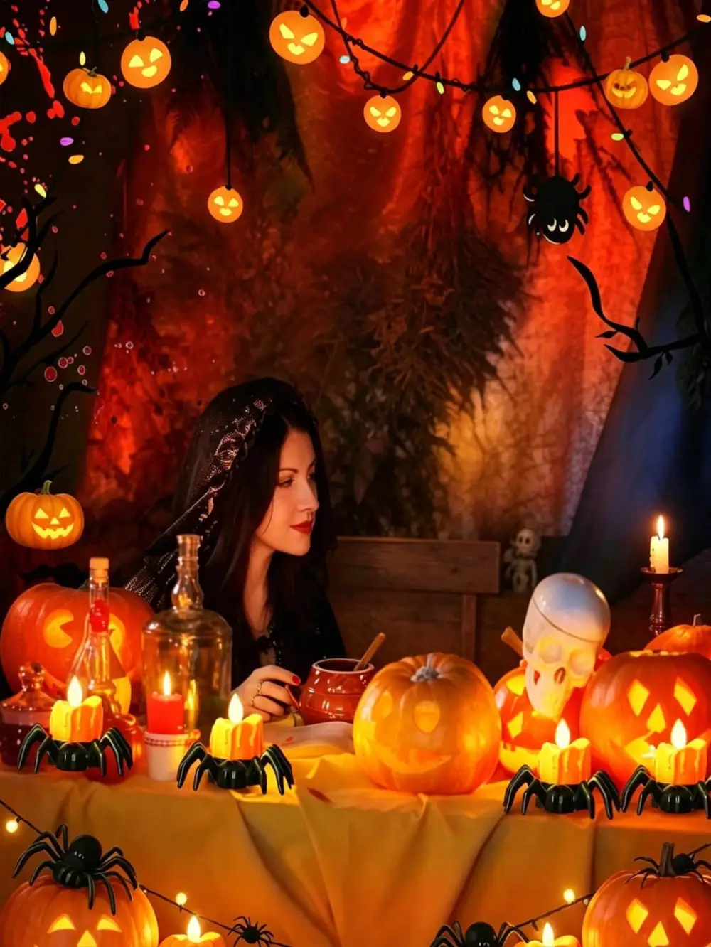 6Pcs Halloween Spider Shaped Tea Light Candles