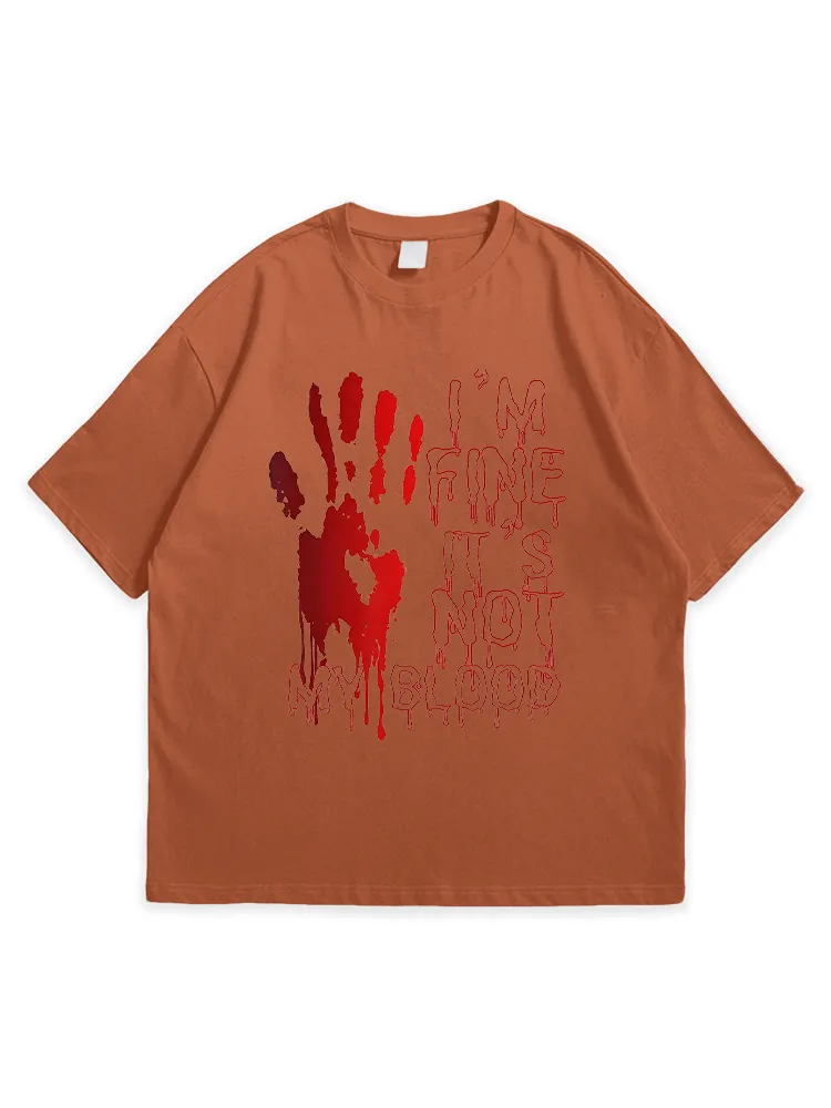 Men'S Halloween I'M OK IT'S NOT MY BLOOD Versatile And Comfortable Round Neck  T-Shirt