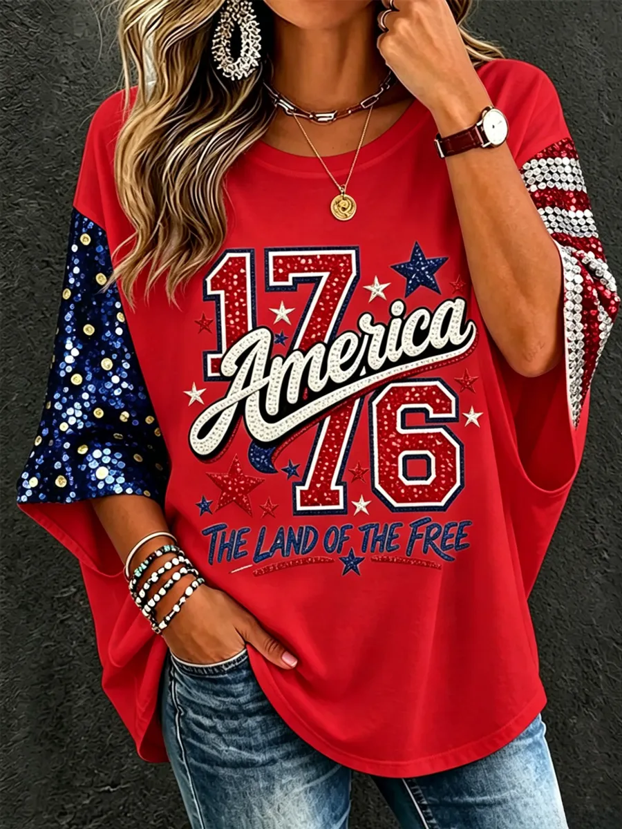 Women's Independence Day Casual Printed Top