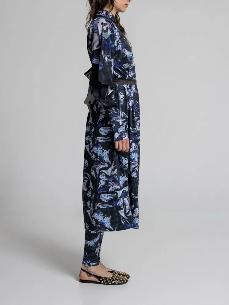 Abstract Print Midi Dress