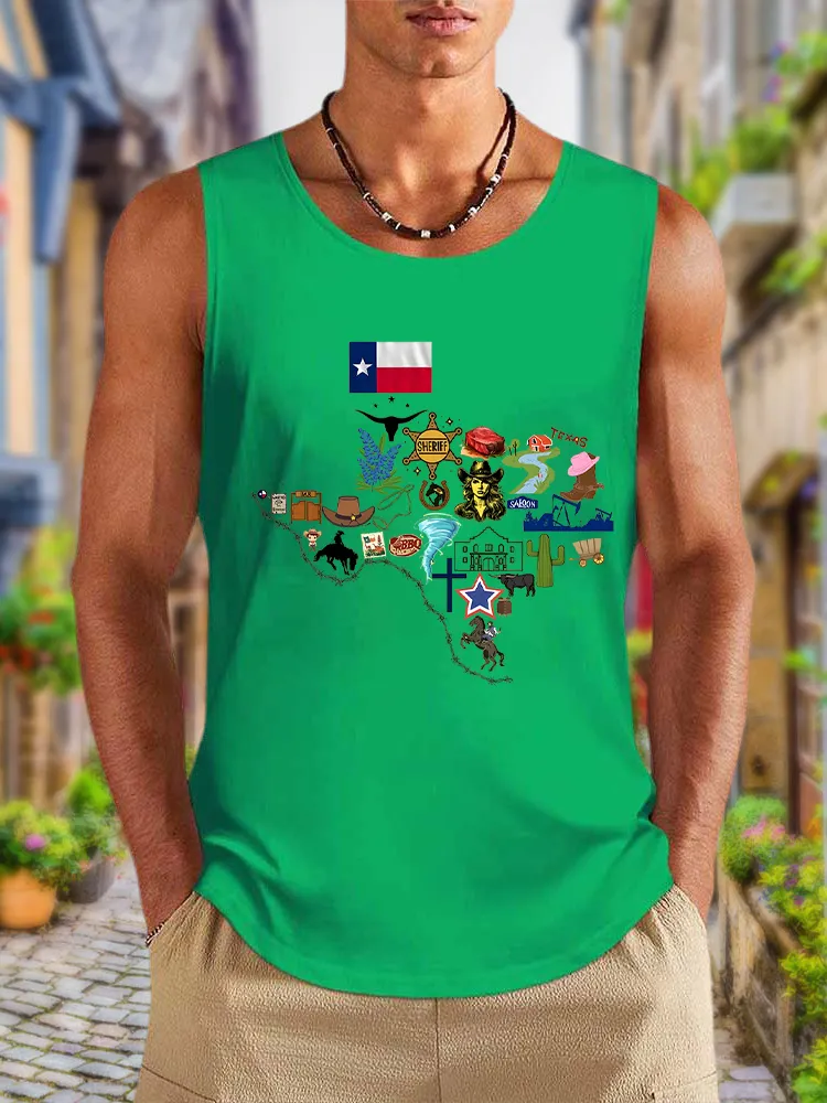 Men'S Texas Strong Casual Crew Neck Vest