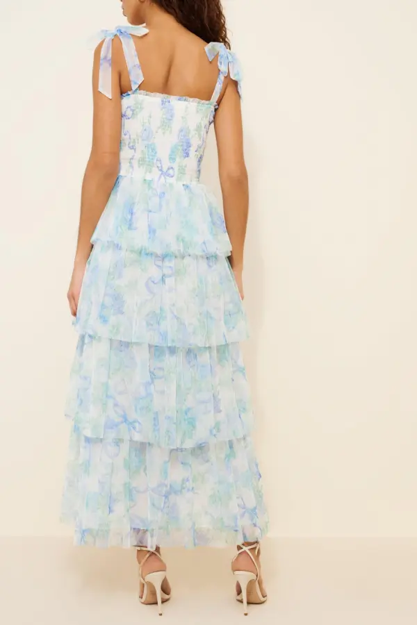 Floral Ruffle Maxi Dresseses