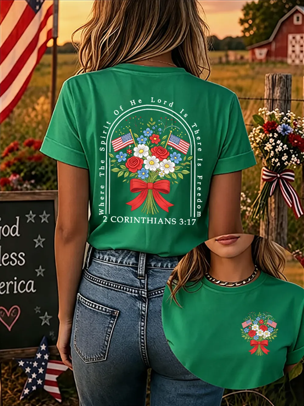 Women'S 250th Anniversary American Faith Print Short-Sleeve T-Shirt