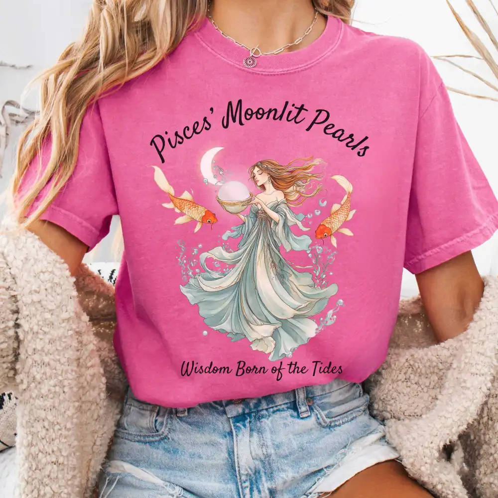 Pisces' Moonlit Pearls Zodiac Shirt