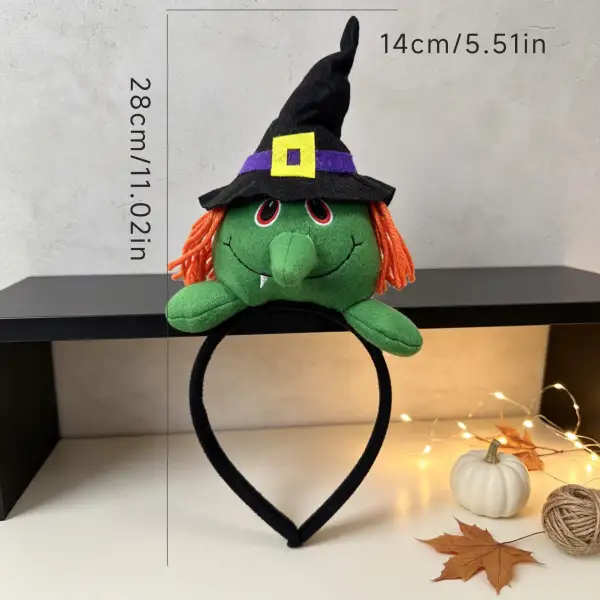 Halloween 3D Cartoon Plush Headband with Witch- Witch, Pumpkin, Vampire