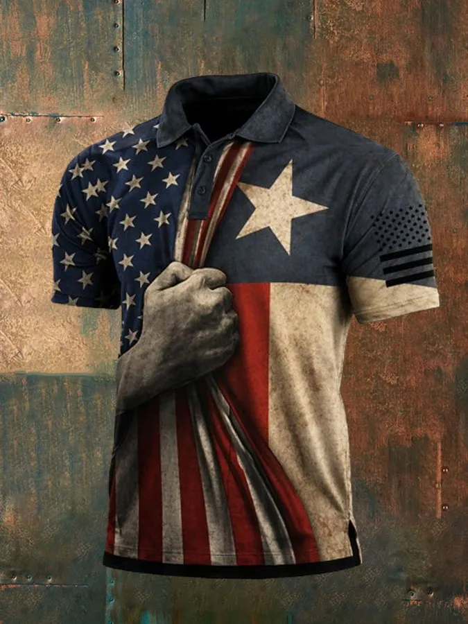 Men'S 250Th Anniversary Printed Casual Polo Shirt