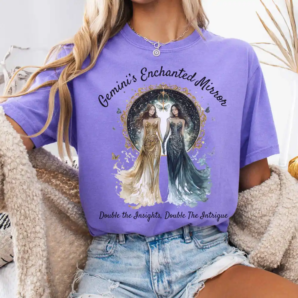Gemini's Enchanted Mirror Zodiac Shirt