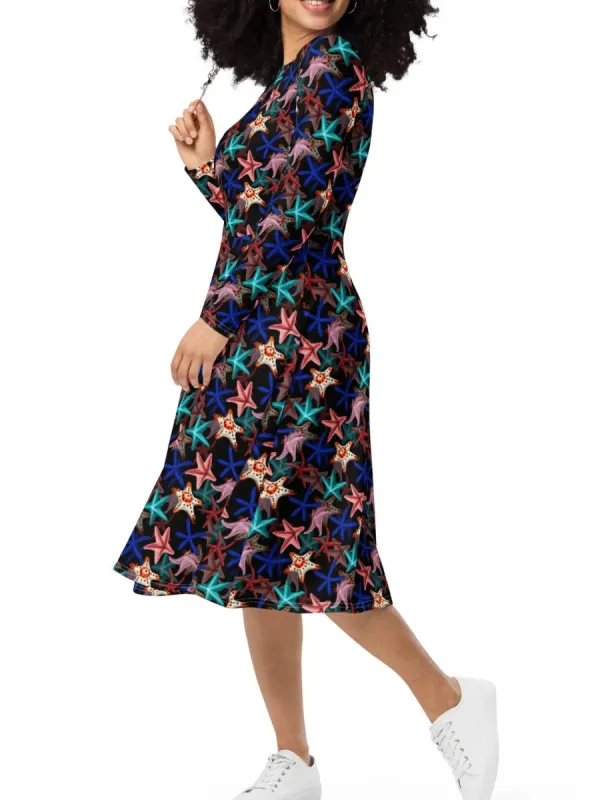 Beach Starfish Long Sleeve Dress
