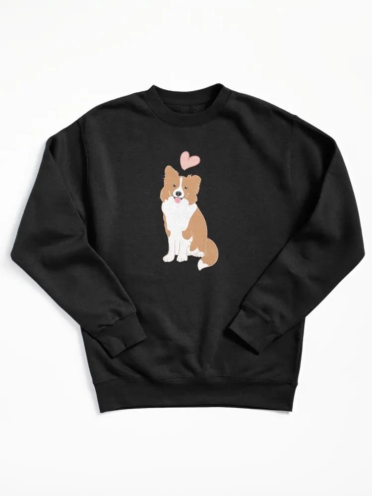 LOVE Red Border Collie Pullover Sweatshirt