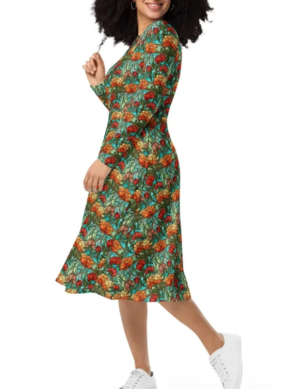 Vintage Floral Pocket Dress