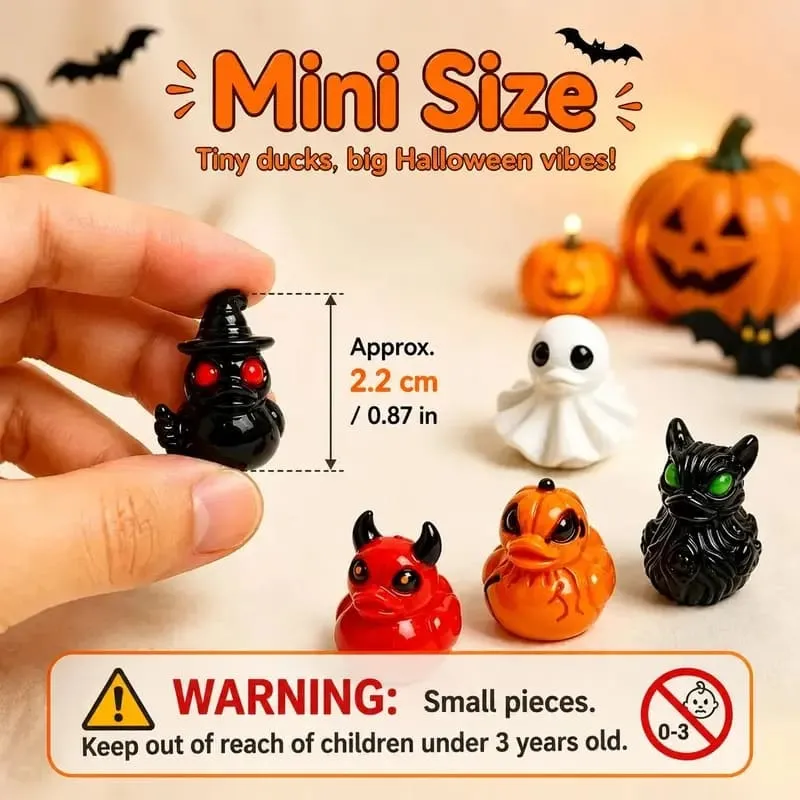 Random Mini Devil Ghost Skull Resin Ducks Cute Spooky Desktop Decor