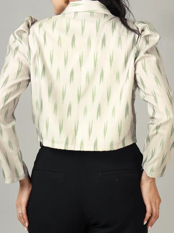 Simple And Fashionable Art-Printed Women's Short Jacket