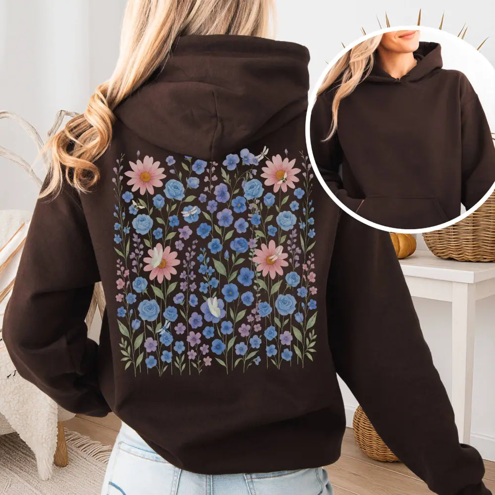 Blue Wildflower Hoodie