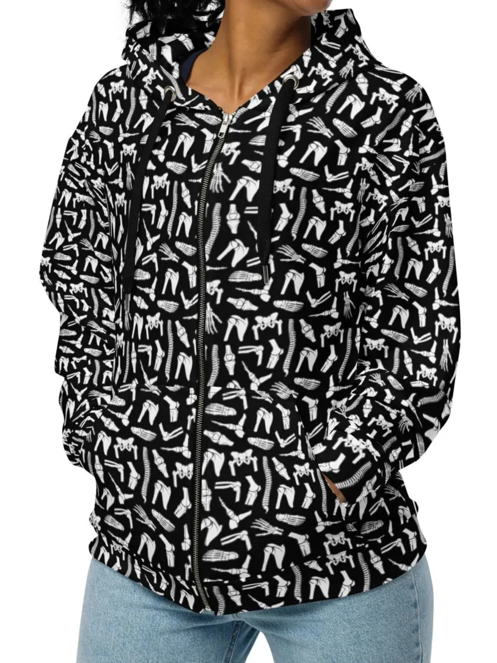 Bone Pattern Casual Hoodie