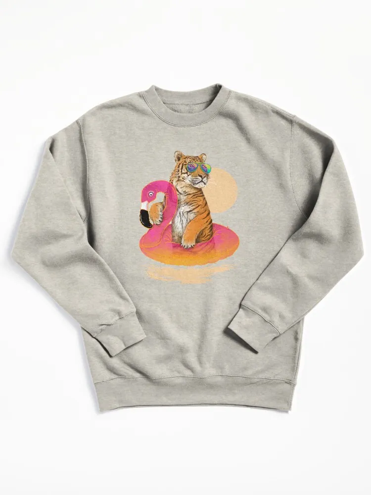 Flamingo Tiger Pullover Sweatshirt