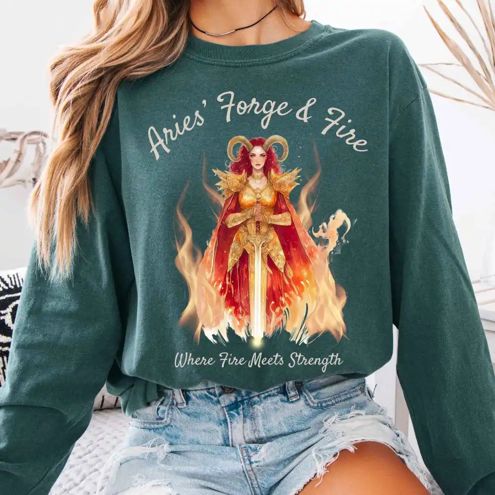 Aries' Forge & Fire Zodiac Long Sleeve Tee