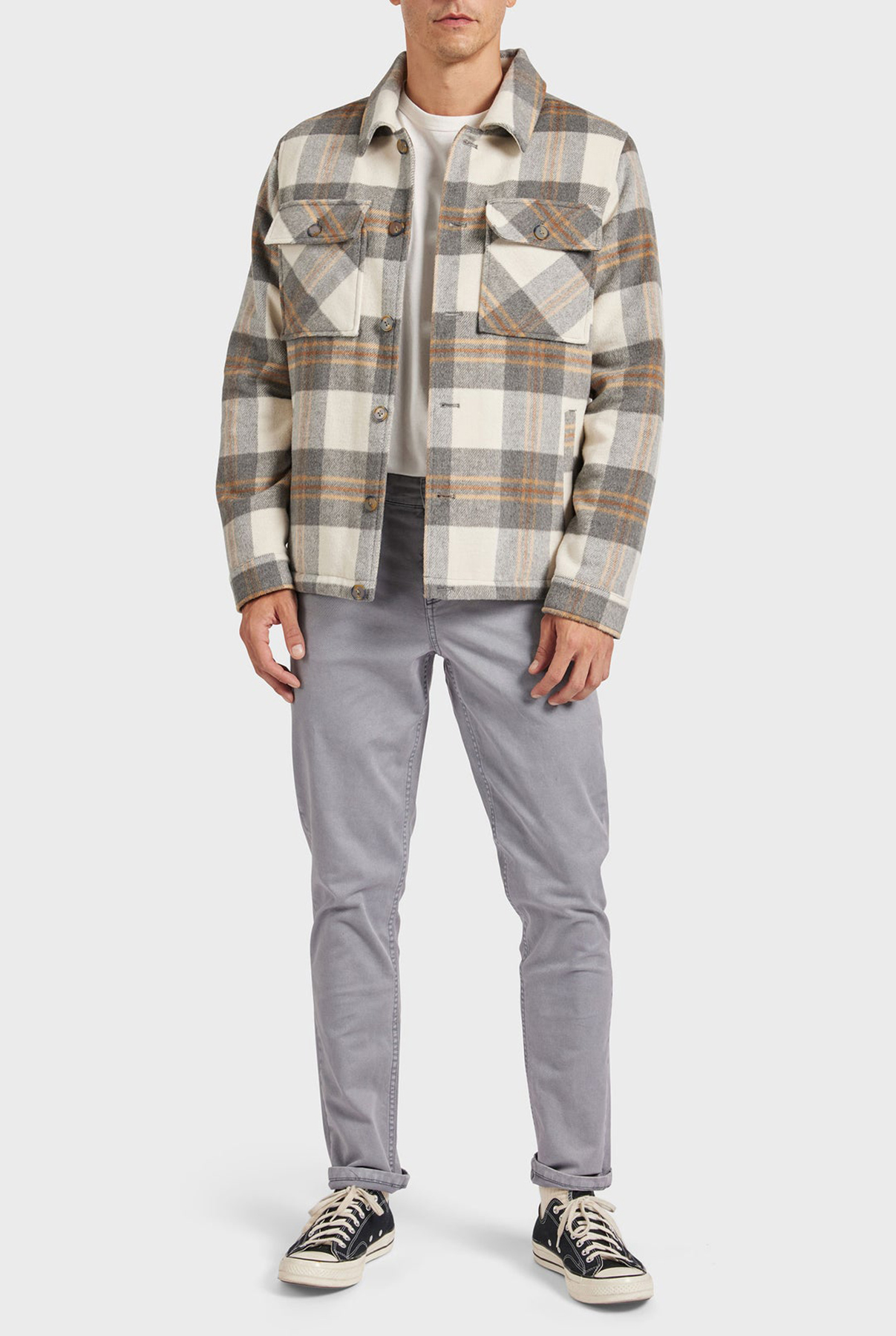 Tulsa Check Jacket- Titanium grey