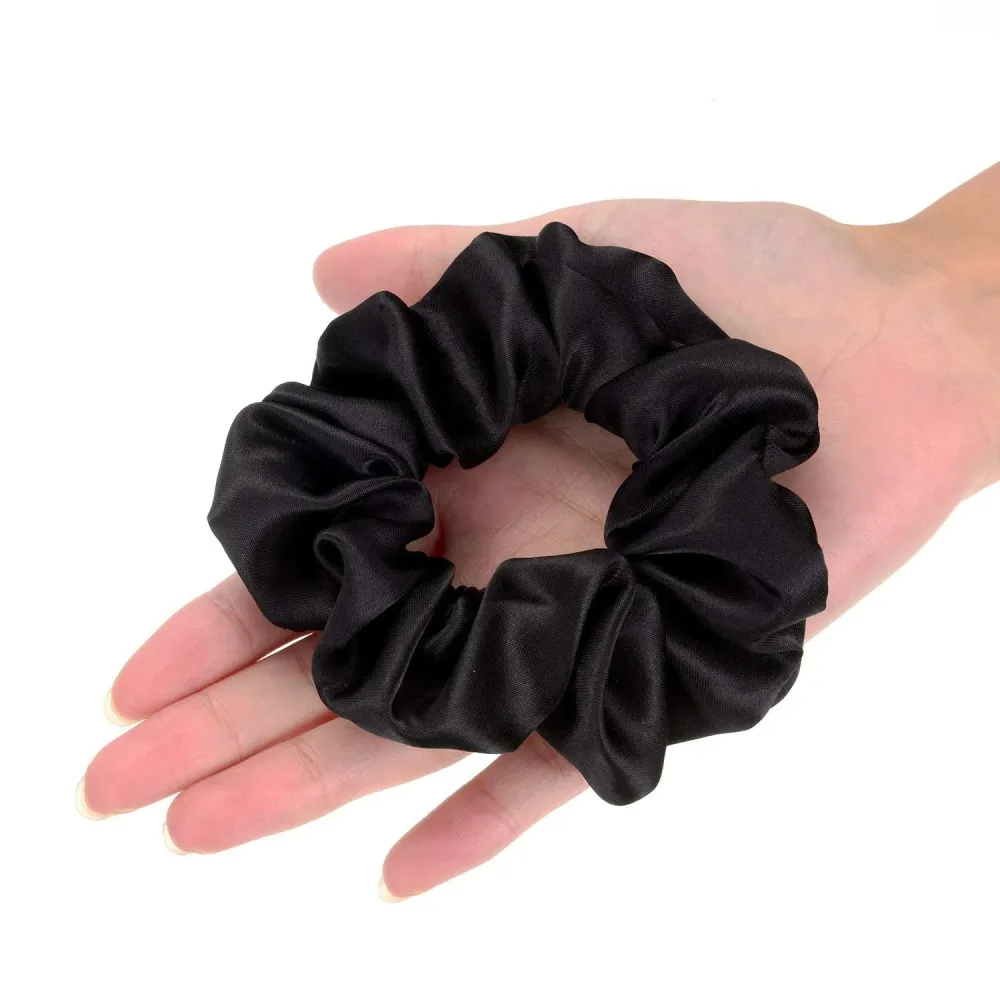 Ten Black Soft Elastic Hair Bands For Ladies