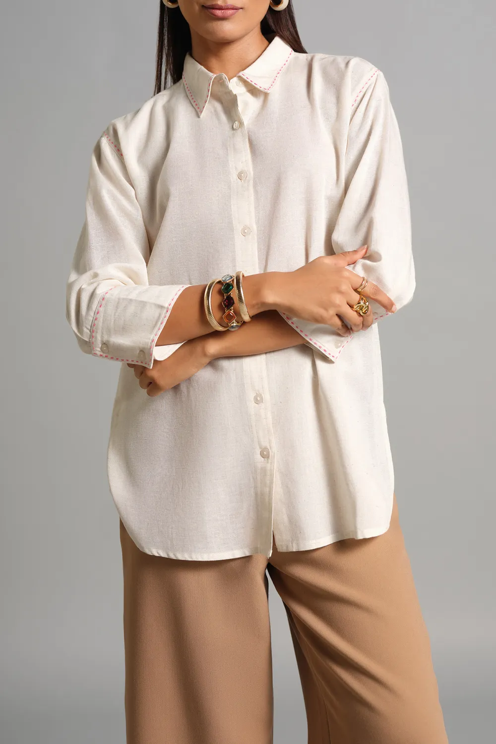 Regular Length Casual Style Shirt