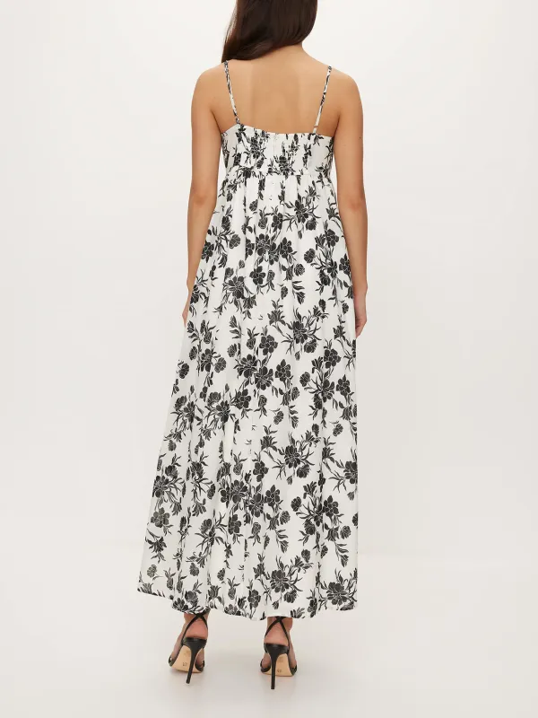 Plants Print Maxi Dress