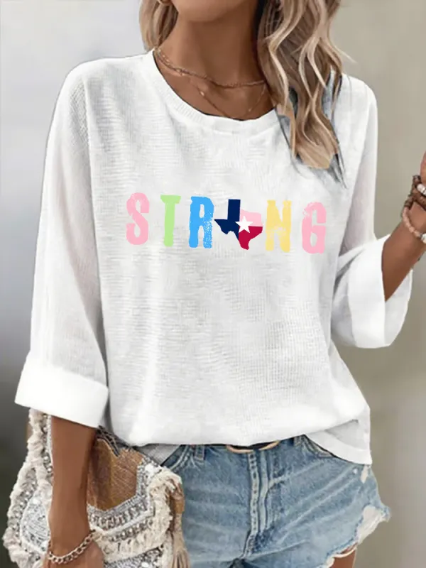 Women'S TEXAS STRONG Daily Breathable Round Neck T-Shirt