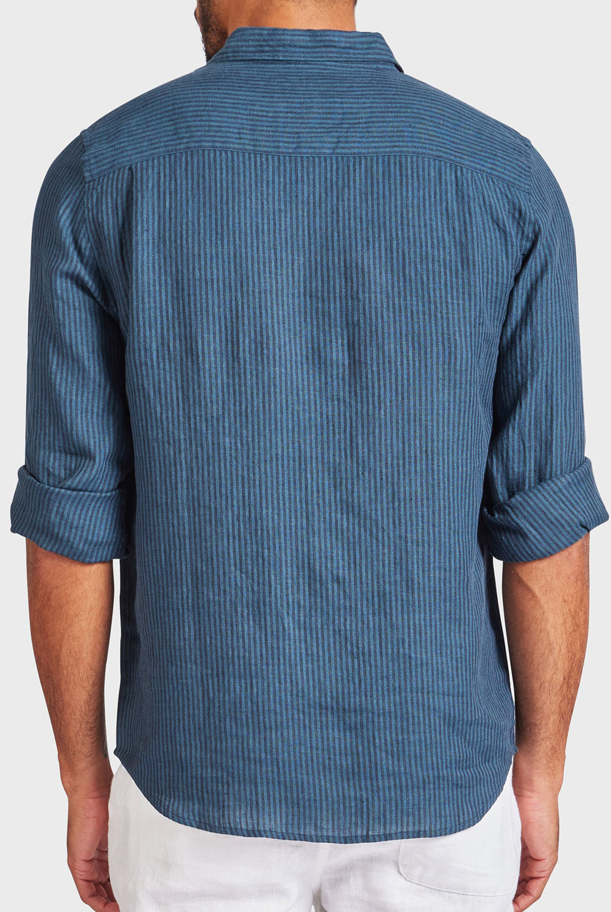 Rory Linen Shirt-Bluegrass/navy