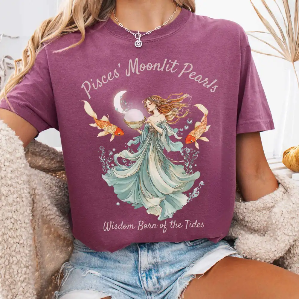 Pisces' Moonlit Pearls Zodiac Shirt