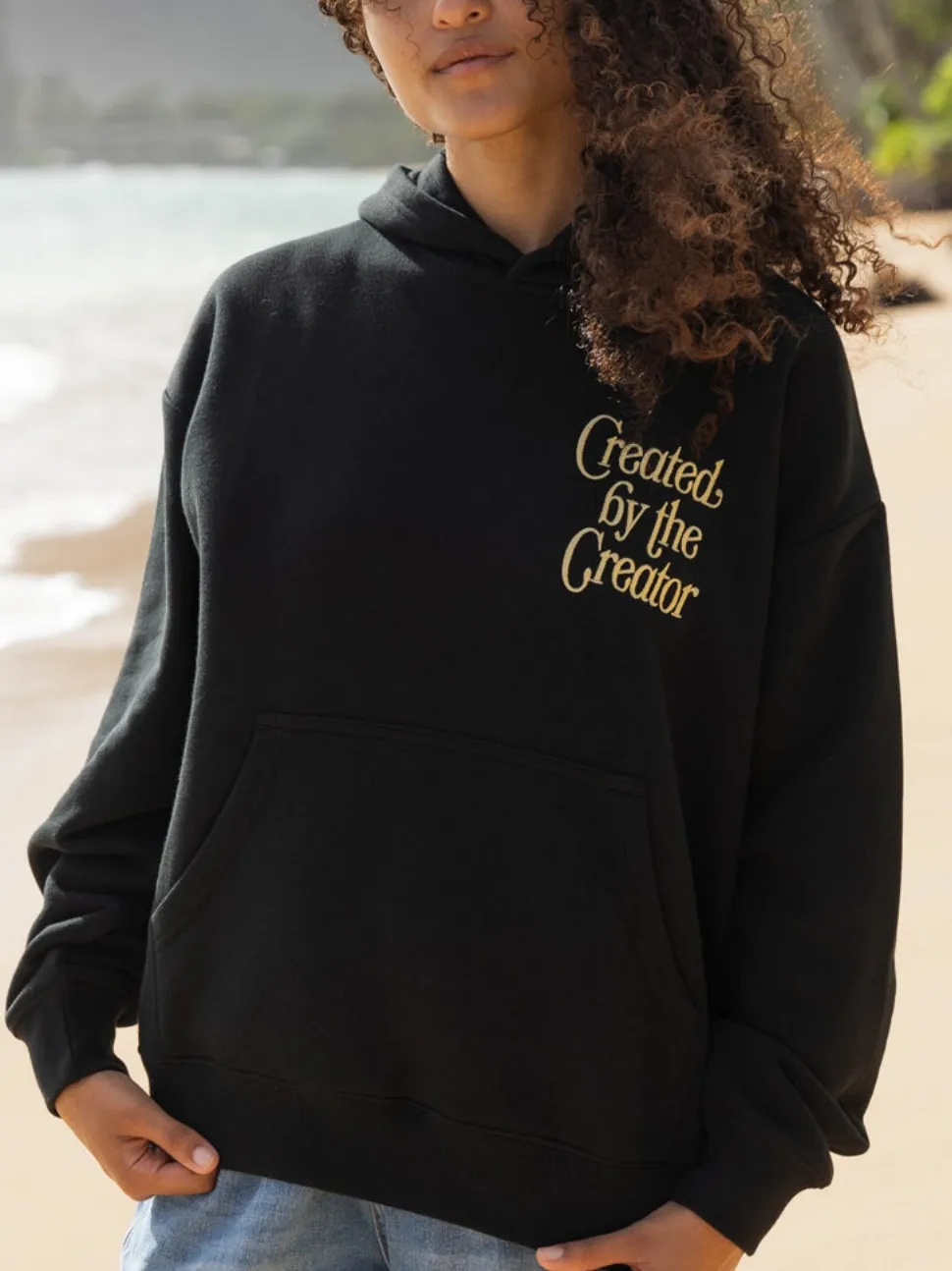 Women's Chic Minimalist Slogan Hooded Long-Sleeve Sweatshirt