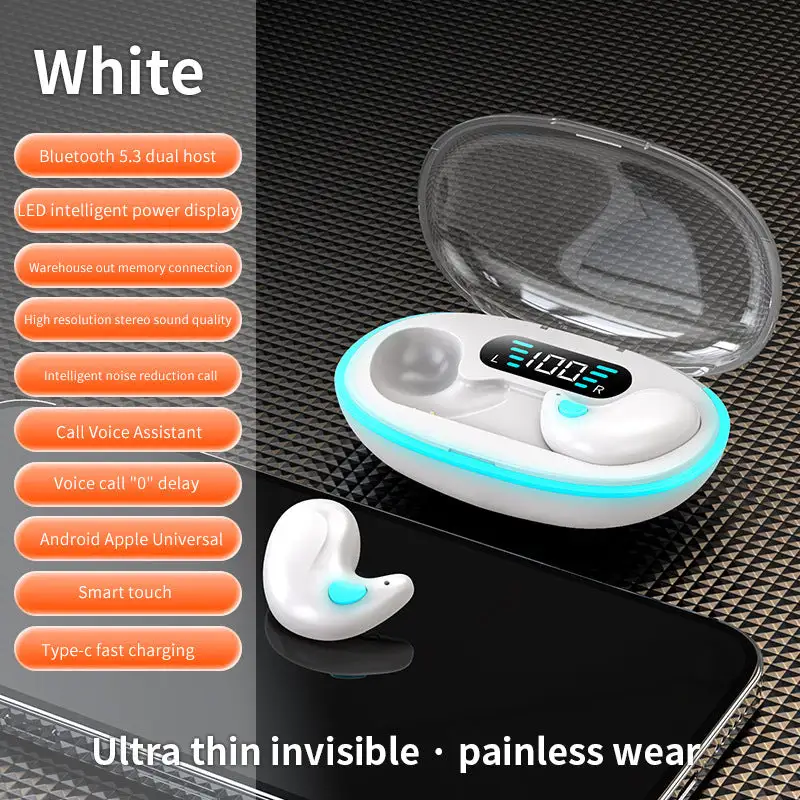 🔥Hot Sale 60% OFF🔥Thin Waterproof Earbuds for Small Ears: Comfortable for Sleep, Exercise - No Pressure, Low Delay, Long Life