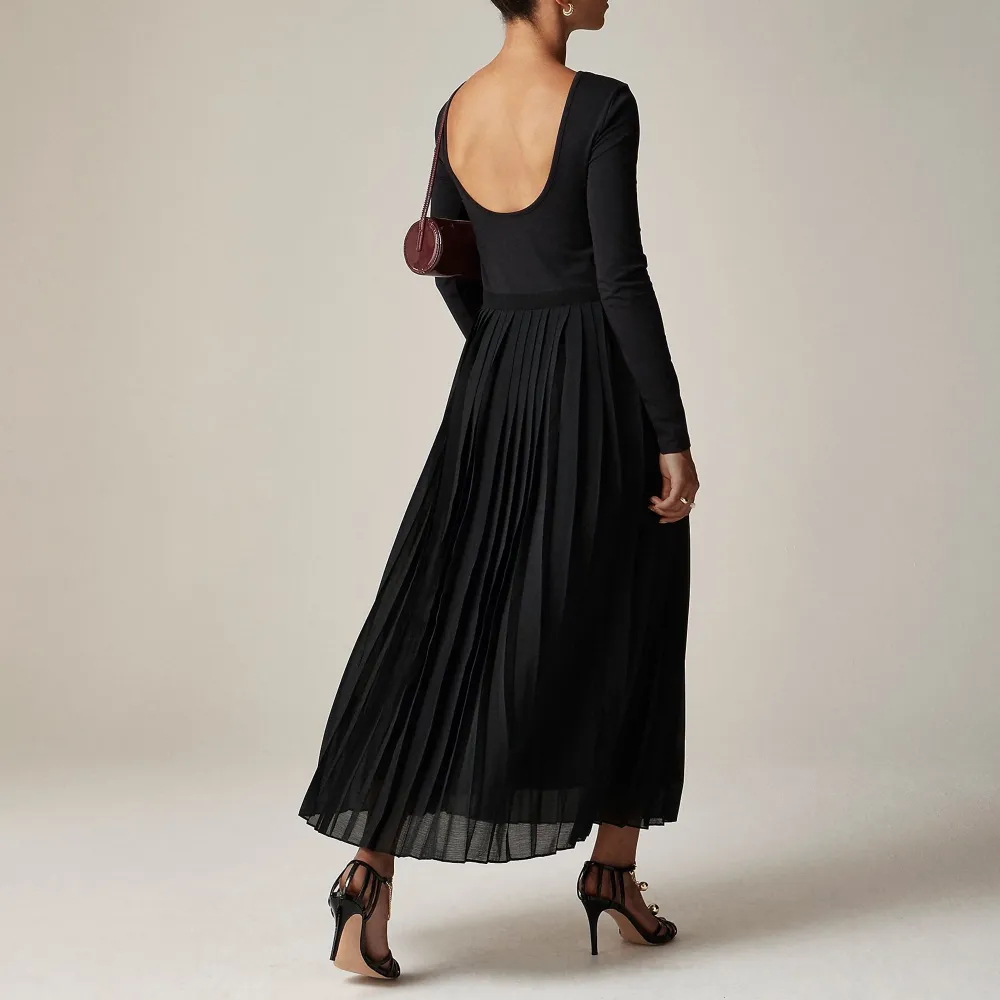 Pleated Ballet Dresses in Stretch Cotton-Blend