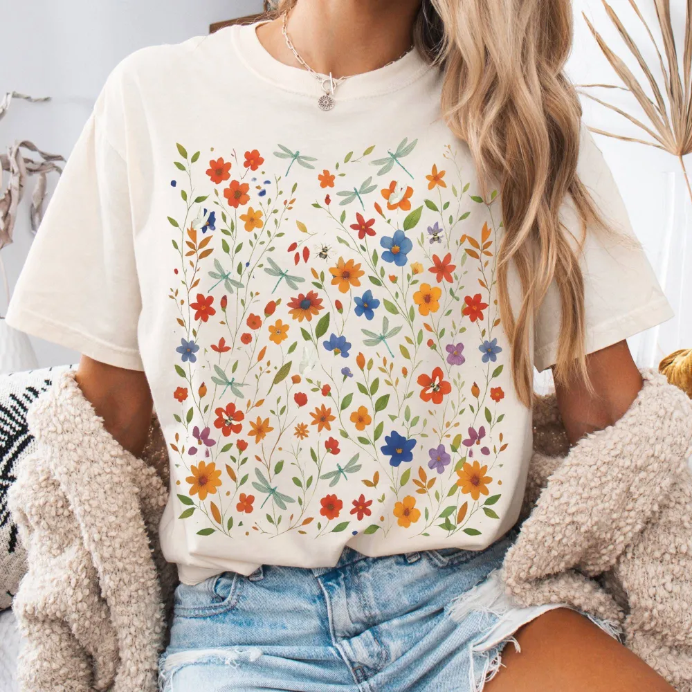 Dragonfly Wildflowers T-Shirt