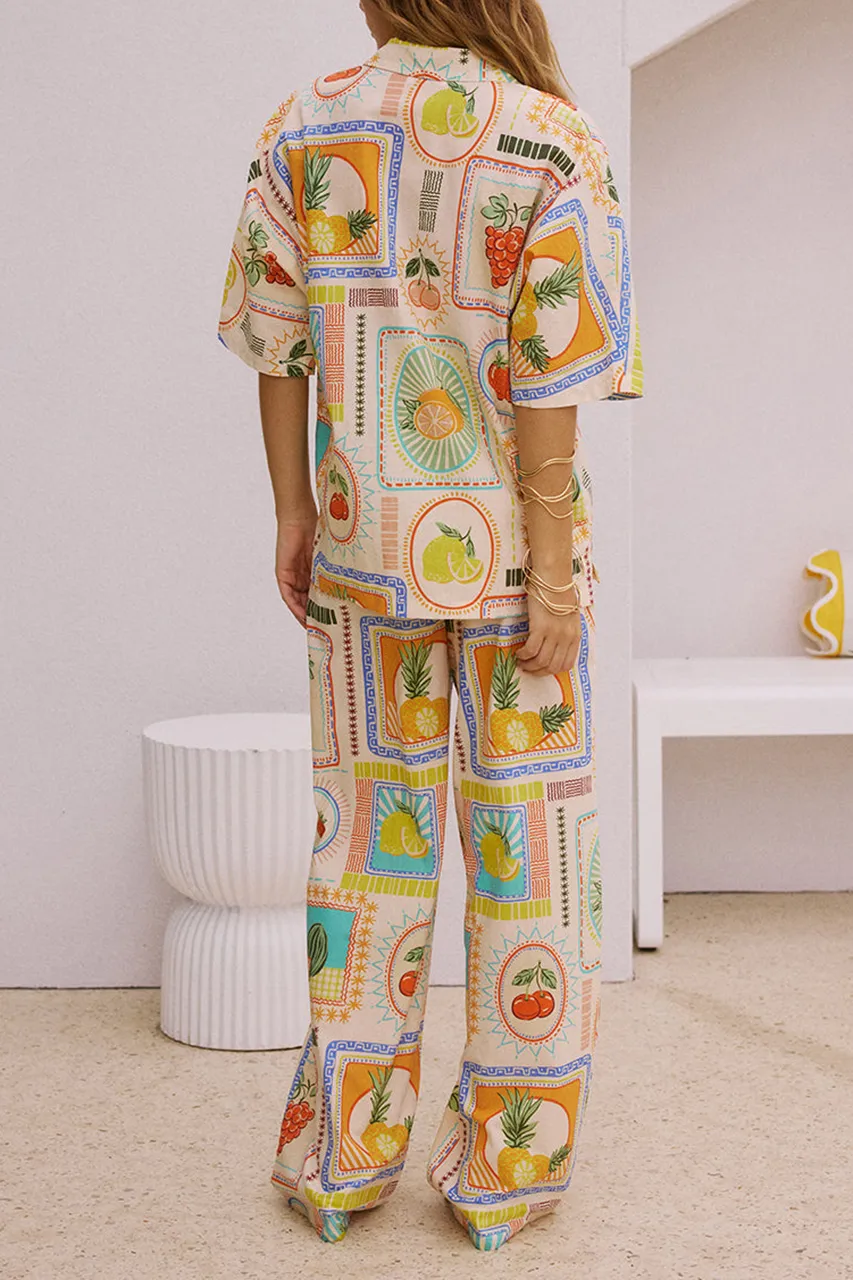 Geometric Print High Waisted Pants