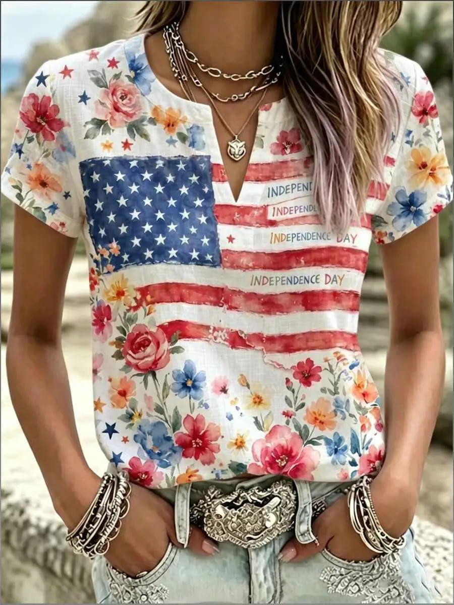 Women's 250Th Anniversary Independence Day Print T-shirt