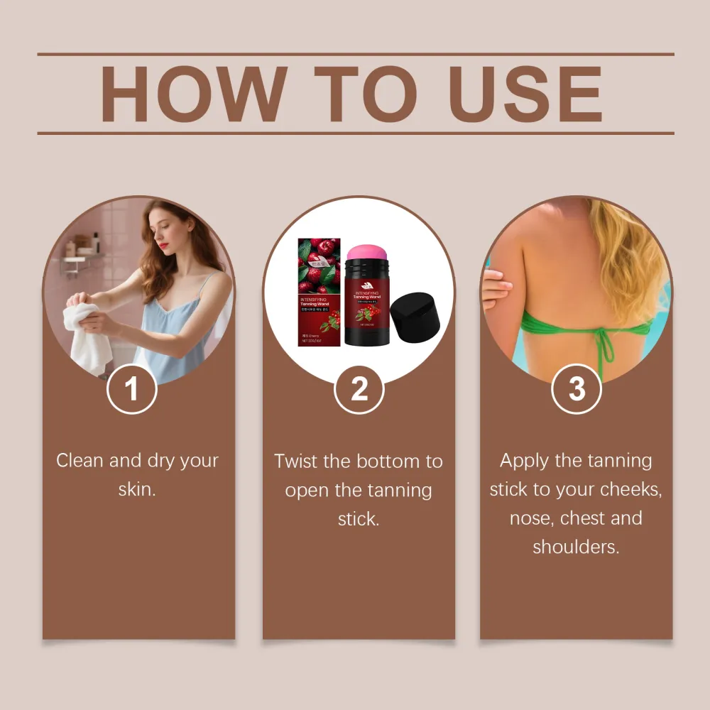 HANCHOBIT Cherry Moisturizing and Tanning Stick - Natural Daily Bronzing and Wheat-colored Luster Moisturizing Applicator Stick-$HT